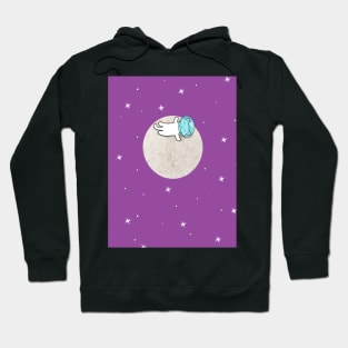 Cat on a moon Hoodie